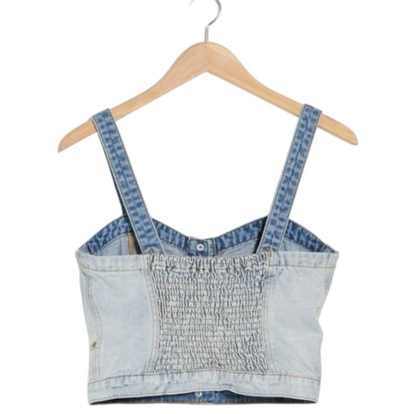 BLANKNYC Blank NYC Call Back Denim Bustier Tank Top Shirt Sz L Concert Festival - Picture 4 of 8